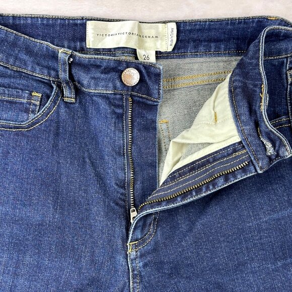 Victoria Victoria Beckham Womens Denim Jeans Slim Fit Dark Wash Sz 26 Minimalist - Picture 8 of 14